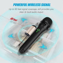 Wireless Dynamic Microphone, UHF Cordless Microphone System with Portable R D3D2