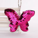 Girl Lovely Cartoon Butterfly Shape Keychain Sequins Key Ring Pendant Rose