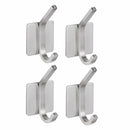 4 Pack of Self Adhesive Hooks,Hat Towel Robe Coat Stick-up Stainless Steel  W3N6