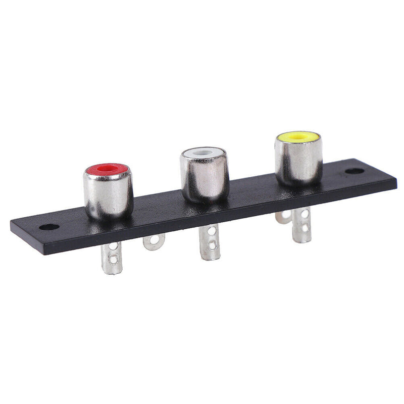 3 way RCA terminal wall panel plate input phono chassis socket audio adap JR