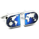 1pair Prom Men Cufflinks Wedding Party Gift Earth Map Fashion Copper Shirt Suit