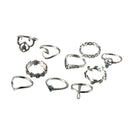 10 Pieces Gothic Punk Ring, Stack Above Midi Finger Band Ring , Joint Mid Ring