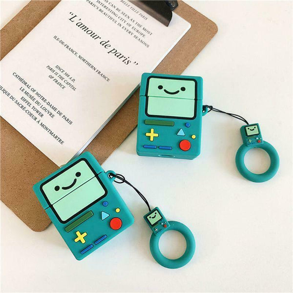 Silicone Protective Case Game Console Pattern Cover with Lanyard for Airpods 1/2