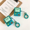 Silicone Protective Case Game Console Pattern Cover with Lanyard for Airpods 1/2