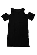 Black Summer Women Bodycon Sexy Strapless Short Sleeve Chiffon Clothes BeachV1Q2