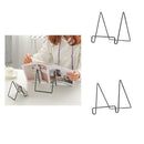2pcs/set Iron Craft Geometric Easel Plate Display Stand Picture Holder Decor