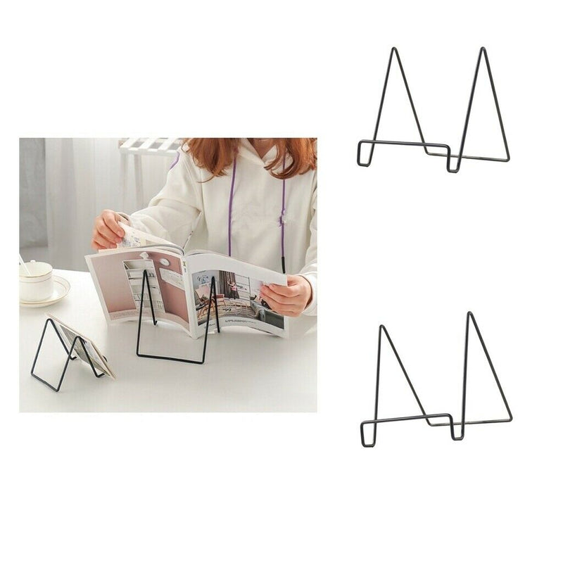 2pcs/set Iron Craft Geometric Easel Plate Display Stand Picture Holder Decor