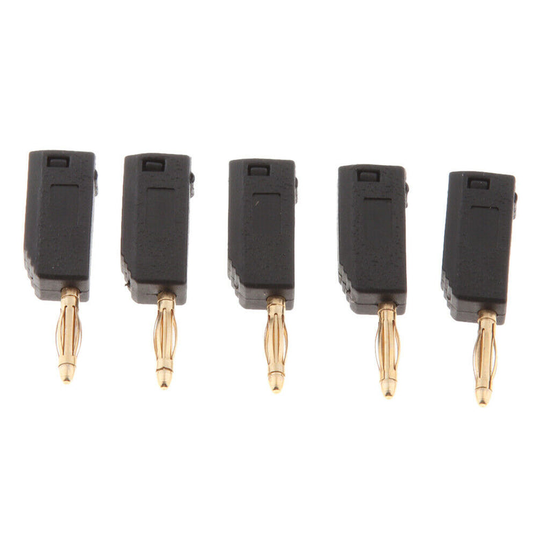10 Pcs Black & Red 2mm Banana Plug Connectors Retractable Sheath Stackable Wire