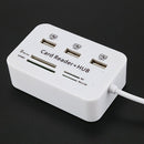 3 Ports USB 2.0 HUB Multi-card Reader for Sd/mmc/m2/ms Mp-all in One (White