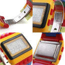 Multi-Color Block Brick Style Wrist Watch with LED Night Light - Yellow