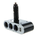 12V 24V DC Triple 3 Way USB Socket Car Cigarette Power Adapter Lighter Spli