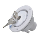 Round White Water Fill Hatch Inlet UV Plastic for RV Trailer with 2 Keys