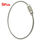 5pcs Stainless Steel Screw Locking Wire Keychain Cable Key Rings Outdoor Ac