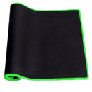Black Anti-Slip Computer Gaming Mouse Pad Keyboard Mat with Green-dege