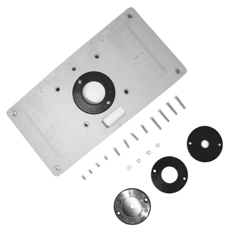 Aluminum Router Table Insert Plate Kit Tool for Woodworking Benches 9.3x4.7"