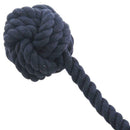 Hand Knitting Curtain Rope Tiebacks Rural Cotton Tie (One Pair, Navy)