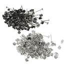 400Packs 4mm Round Flat Stud Earring Posts with Back Jewelry Making Findings