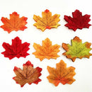 100 Autumn/Maple Silk Leaves Multi Coloured/Wedding/Decoration X4P7