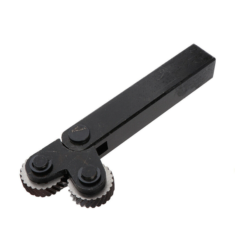 2 Pack Double Wheel Knurling Tool Straight Linear Black Steel Knurl Tool