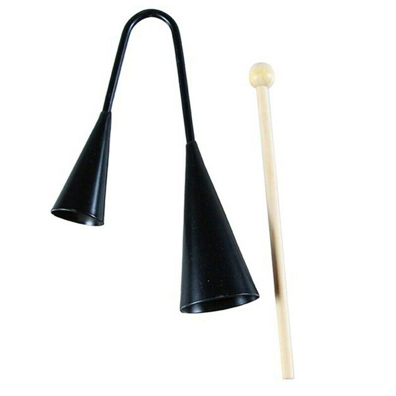Agogo Bell Traditional Handheld with Raft Latin Percussion Can Emit Two Dif