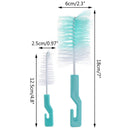 Baby Bottle Brushes Nipple Nylon Bristles Straight Shank Cleaning Brush Set Cup