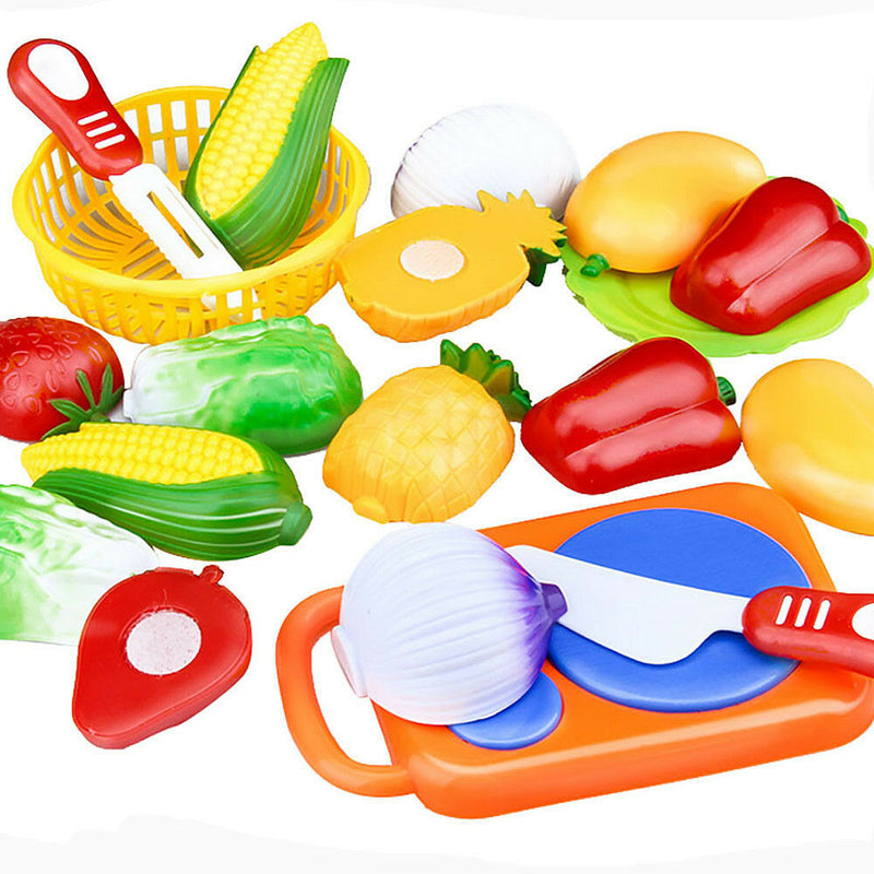 12X Fruit Vegetable Cutting Kitchen Set Educational Children's Toys Cooking Kit