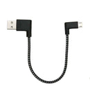 Durable L Shape Connector Nylon Weaving Micro USB Charging Data Cable(20CM)