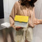 Hit Color Shoulder Handbags Women Chain Leather Flap Crossbody Bag (Yellow) A#S