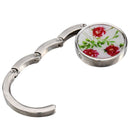 Three Flowers Plants Prints Foldable Handbag Hook Holder Table Hanger