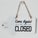 Open Closed Sign Welcome Wood Hanging Plaque for Door Window Bar Cafe White