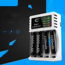 4 Slot Battery Fast Chargers For AA AAA Rechargeable NIMH NiCd Battery White