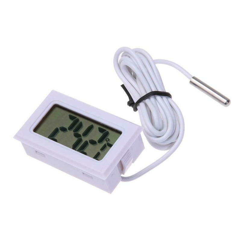 Waterproof Electronic Digital LCD Pet Aquarium Thermometer w/ Probe(White) A