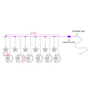 LED Curtain String Light Star Moon Plug Fairy Night Light  (EU Warm Light)