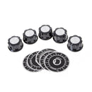 5set Black Rotary Potentiometer Knobs Caps with 5Pcs Counting Dial 0-100 Scale3C