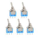 5Pcs AC 3A/250V 6A/125V ON/OFF SPDT Mini 2 Position Latching Toggle Switches