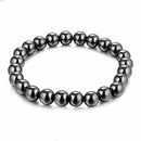 8mm Magnetic Hematite Black Round Beads Gem Stretch Therapy Bracelet Unisex
