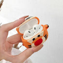 Cute Tiger Protective Cover Shockproof with Lanyard for Airpods 1/2 Charging Box