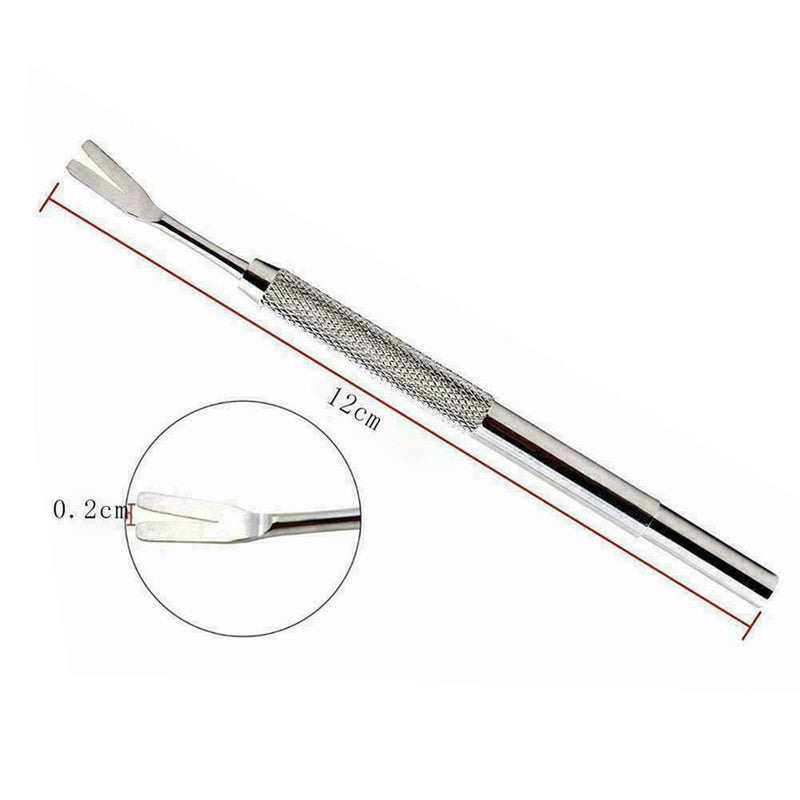 Floh-Haustier-Entferner-Zecken-Abbau-Werkzeug-Edelstahl-Doppelkopf Gabel-Pi R4A0