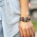 Boho Handmade Weave Bracelet Multi-layer Beads Leather Charm Bangle Jewelry A