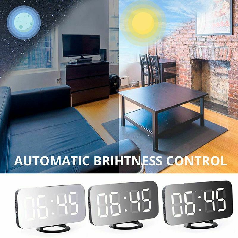 Digital alarm clock - stylish led clock with the USB port, a huge display,  S7H9