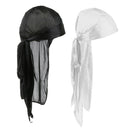 2 Pack Trendy Color Du-Rag Wave Cap Durag Headwrap with Long Wide Strap