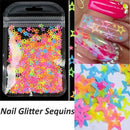 Nail Decoration Hollow Out Glitter Flakes Neon Star Nail Sequin Color Mixing Hot