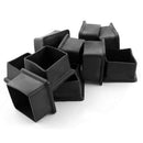 12Pcs Furniture Square Chairs Leg Protectors Rubber Feet 40mmx40mm Black U4M1
