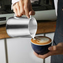 Stainless Steel Coffee Pitcher Pull Flower Cup Milk Cappuccino Cup (350ml) A