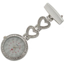 Ladies Heart Steel Crystal Nurse Doctor Paramedic Tunic Brooch Quartz FOB P B6Q4