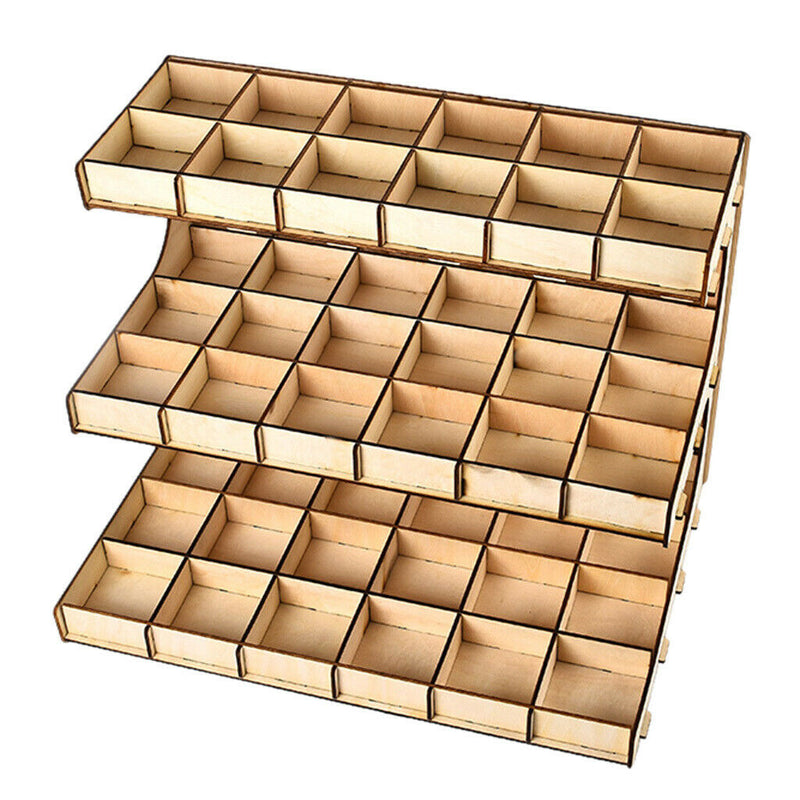 DIY Wooden Paint Rack Ink Storage Organizer 3-layer 54-grid