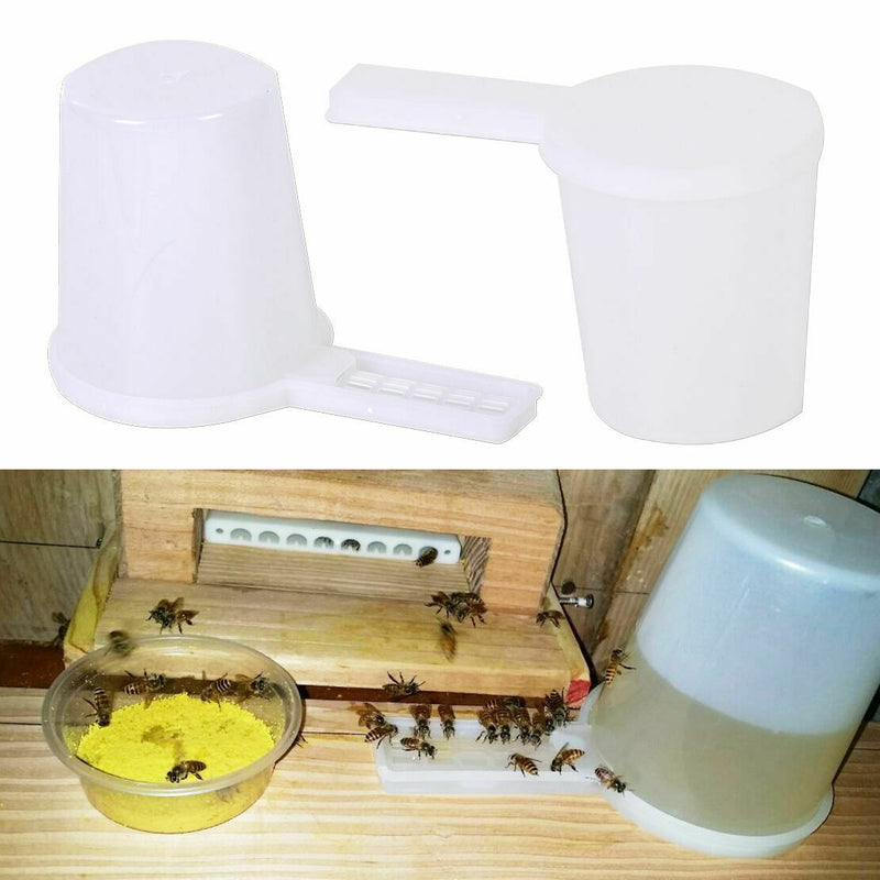 2 Set Beekeeping Honey Entrance Water Drinker Bowl Bee Feeder Bottle Hive Tool