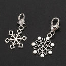 30 Christmas Snowflake Clip On Charm Fit Chain Bracelet