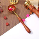 Retro Fire Sealing Wax Stick Metal Brass Spoon Wood Handle Furnace Pot Tool