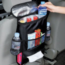 Storage for the Car Back Seat with Insulated Compartment Containing a Cool